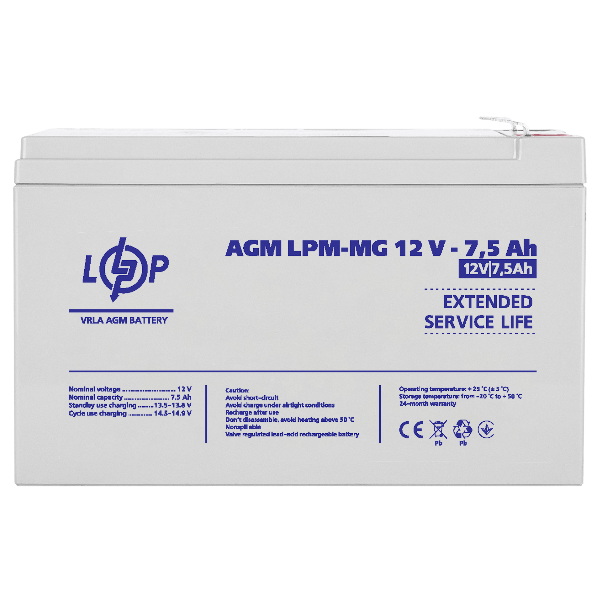 Акумуляторна батарея LP LPМ-MG12- 7,5АН типу MULTIGEL